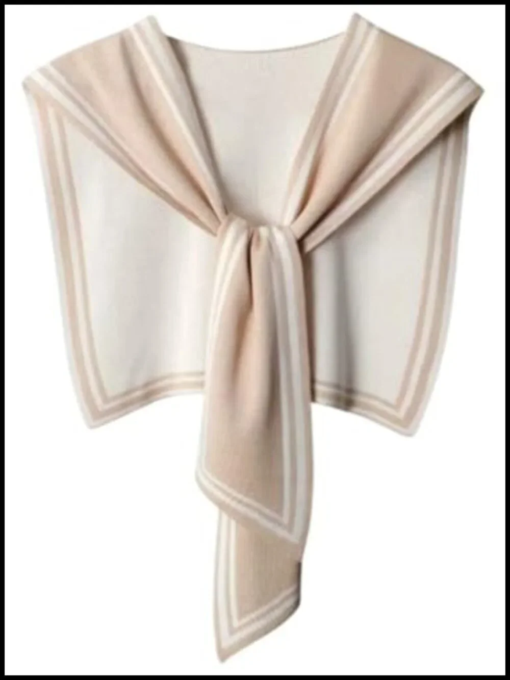 Double-Sided Knotted Scarf Shawl Wrap Cardigan Cape Travel Top